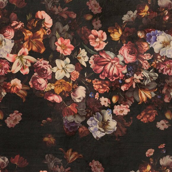 Johnny Was Beckett Blooms Cozy Travel Blanket Reversible Floral Pink Black NEW - Picture 3 of 3